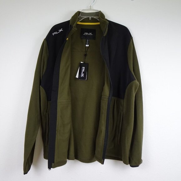 RLX Ralph Lauren Full Zip Jacket Men's Size 2XL Green Black Fleece - Picture 4 of 9